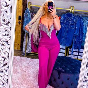 Pink Rhinestone Jumpsuit